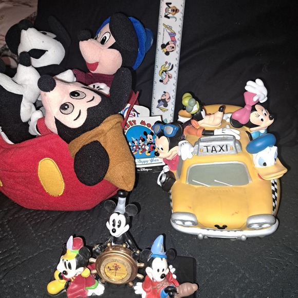 Mickey Mouse & Friends NWT- Plush Bean Bag 75th Anniv Set-Fab 5 Bank-Clock - Picture 9 of 10